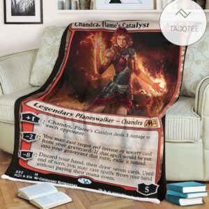 Game Mtg Magic The Gathering M21 332 Chandra Flame S Catalyst Fleece Blanket