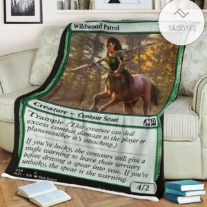 Game Mtg Magic The Gathering M21 339 Wildwood Patrol Fleece Blanket Tagotee