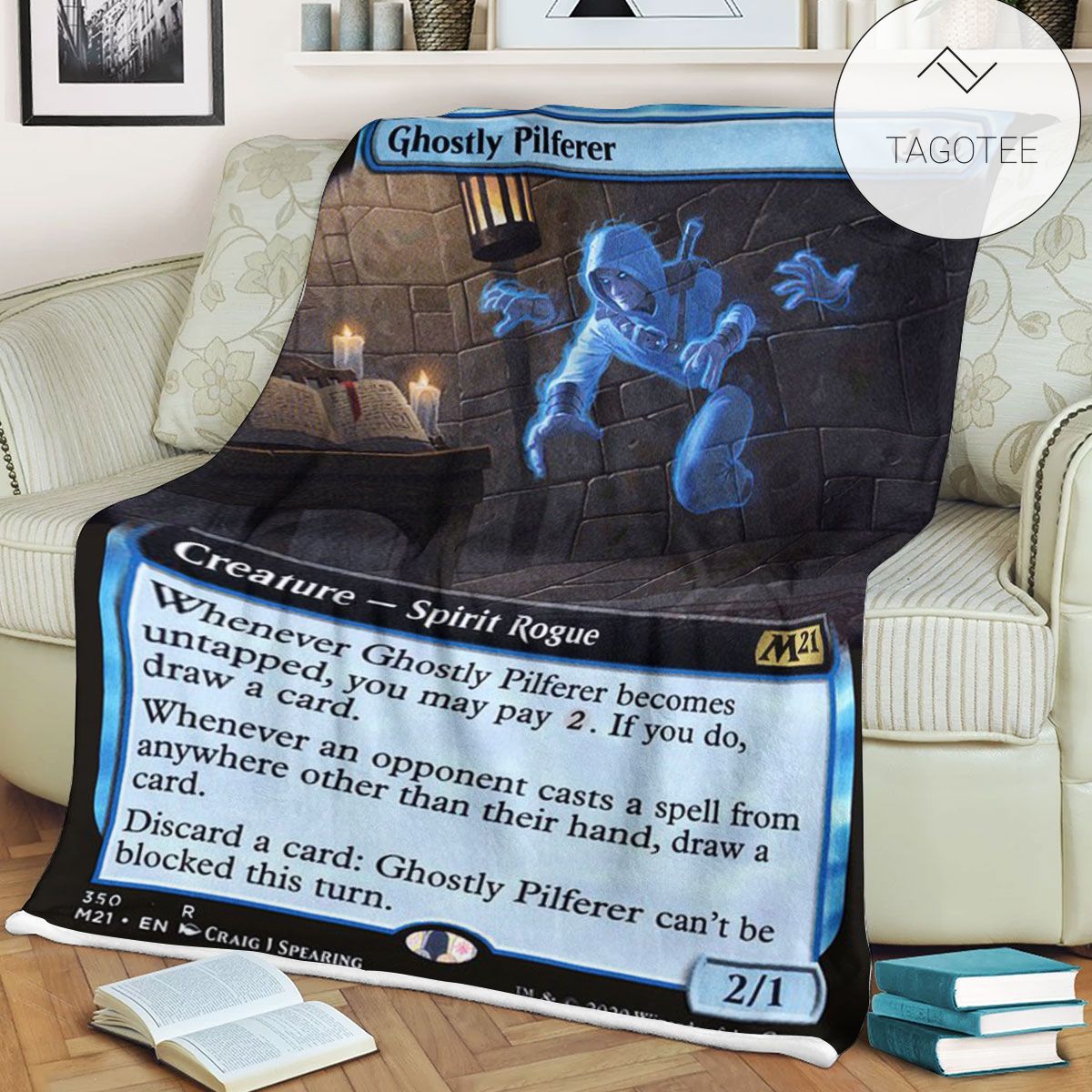 Game Mtg Magic The Gathering M21 350 Ghostly Pilferer Fleece Blanket Tagotee Game Mtg Magic The Gathering M21 350 Ghostly Pilferer Fleece Blanket Tagotee