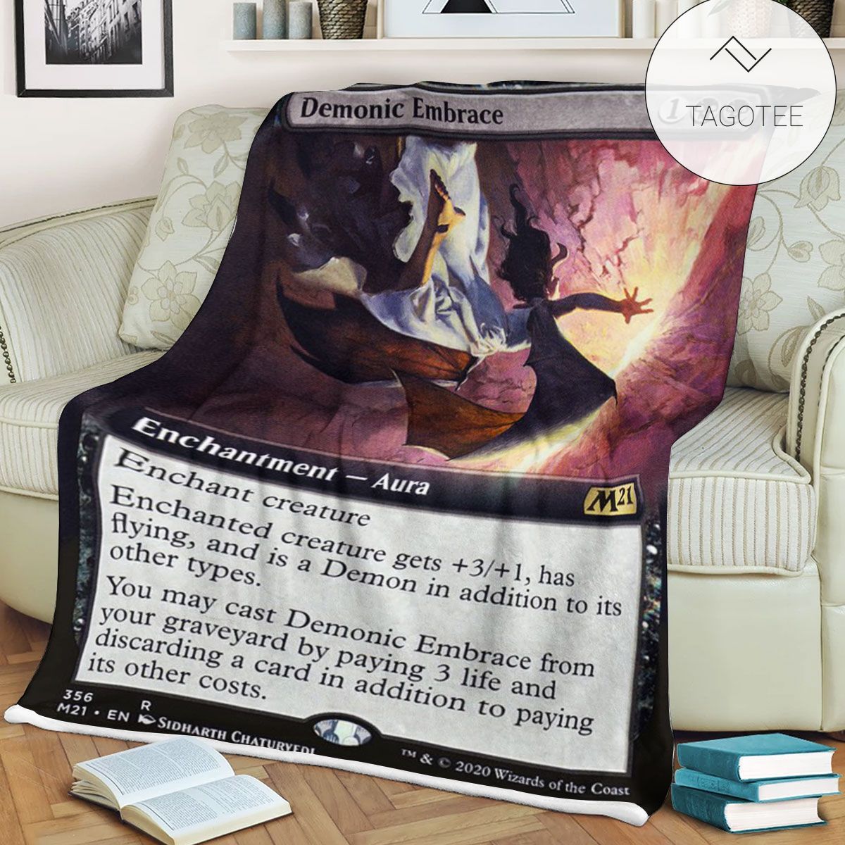 Game Mtg Magic The Gathering M21 356 Demonic Embrace Fleece Blanket Game Mtg Magic The Gathering M21 356 Demonic Embrace Fleece Blanket