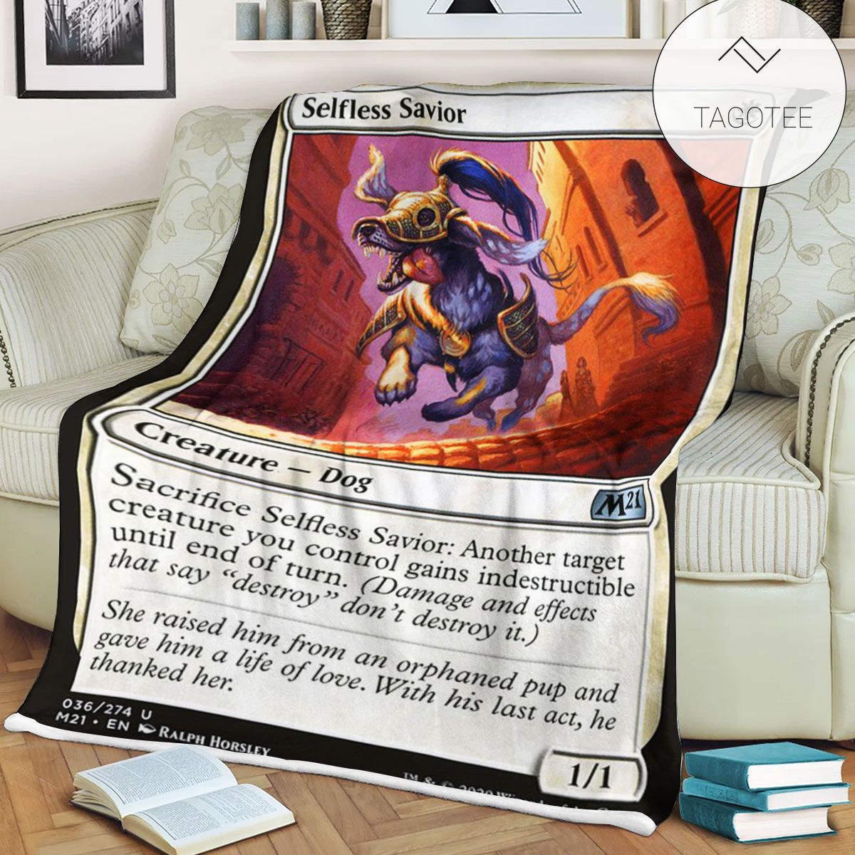 Game Mtg Magic The Gathering M21 36 Selfless Savior Fleece Blanket Game Mtg Magic The Gathering M21 36 Selfless Savior Fleece Blanket