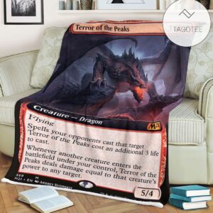 Game Mtg Magic The Gathering M21 369 Terror Of The Peaks Fleece Blanket Tagotee