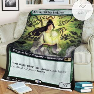 Game Mtg Magic The Gathering M21 372 Azusa Lost But Seeking Fleece Blanket
