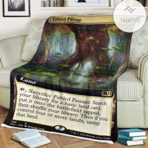 Game Mtg Magic The Gathering M21 386 Fabled Passage Fleece Blanket Tagotee