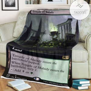 Game Mtg Magic The Gathering M21 388 Temple Of Malady Fleece Blanket Tagotee