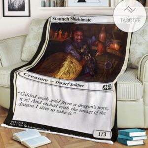 Game Mtg Magic The Gathering M21 39 Staunch Shieldmate Fleece Blanket
