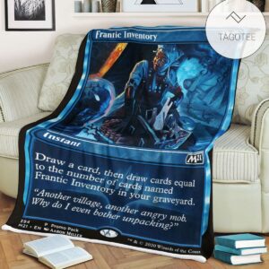 Game Mtg Magic The Gathering M21 394 Frantic Inventory Fleece Blanket
