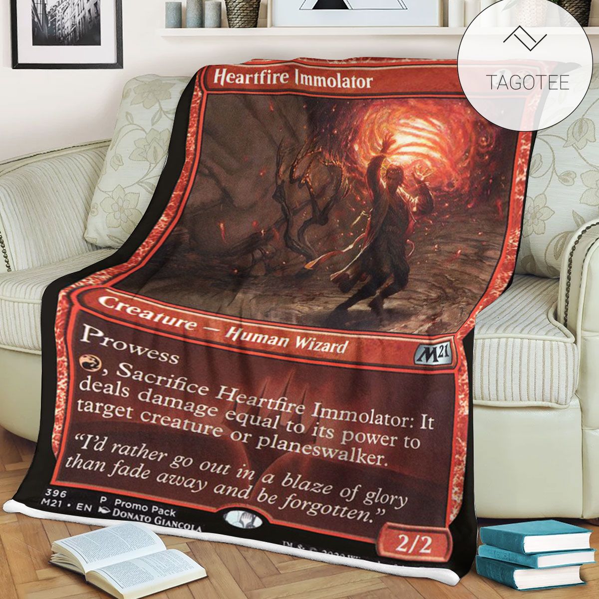 Game Mtg Magic The Gathering M21 396 Heartfire Immolator Fleece Blanket Game Mtg Magic The Gathering M21 396 Heartfire Immolator Fleece Blanket