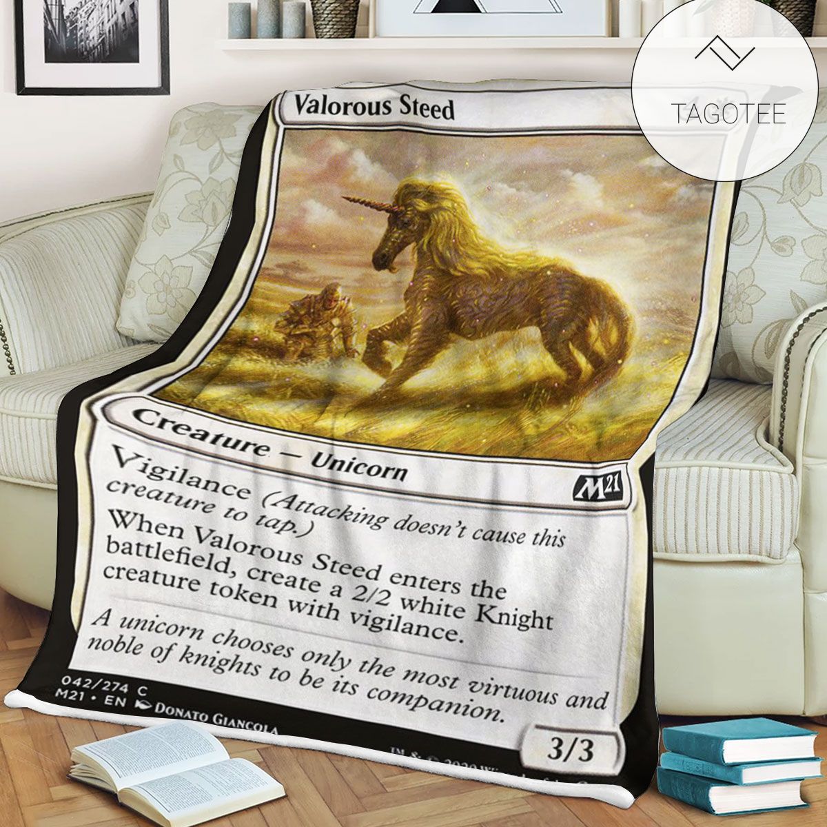 Game Mtg Magic The Gathering M21 42 Valorous Steed Fleece Blanket Tagotee Game Mtg Magic The Gathering M21 42 Valorous Steed Fleece Blanket Tagotee