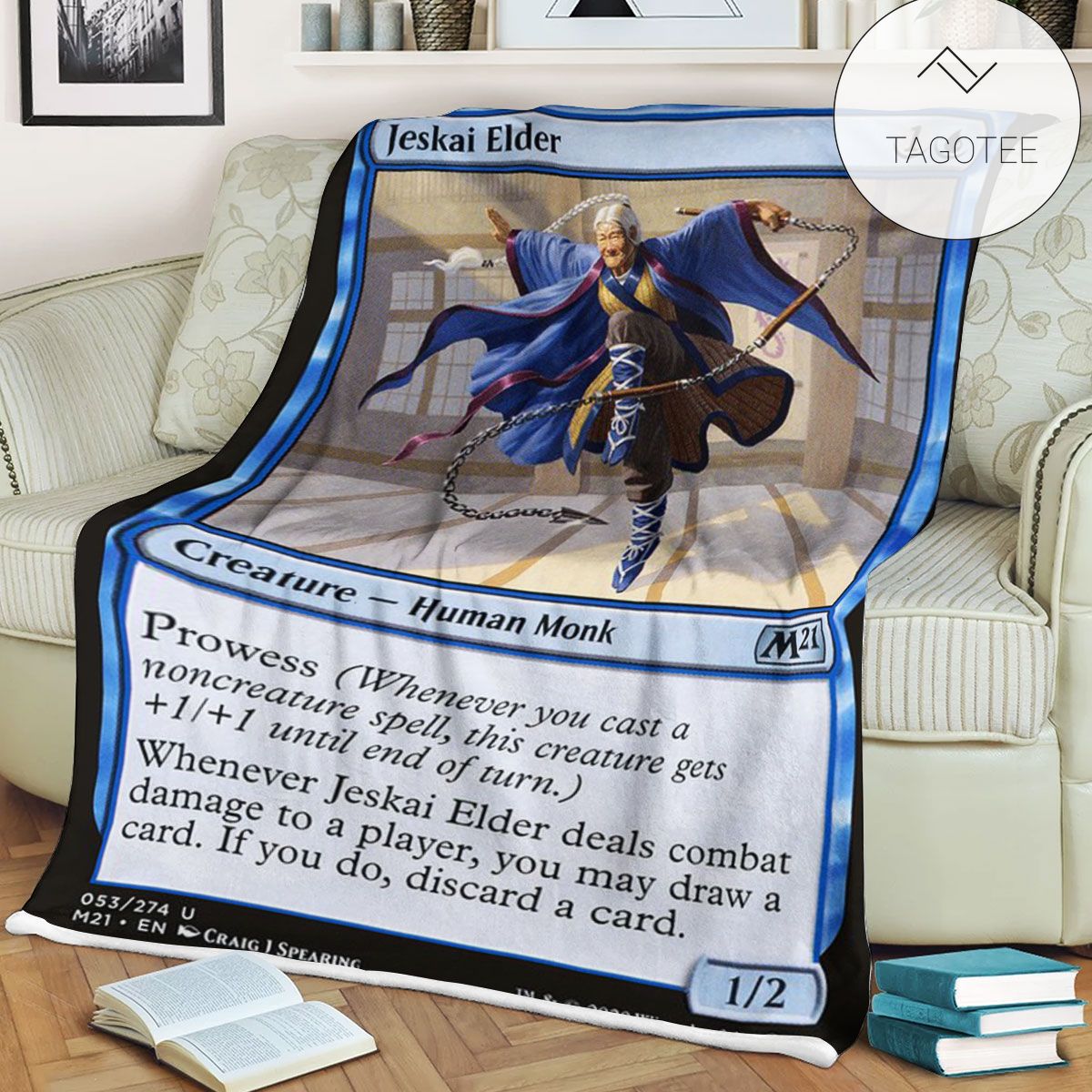 Game Mtg Magic The Gathering M21 53 Jeskai Elder Fleece Blanket Game Mtg Magic The Gathering M21 53 Jeskai Elder Fleece Blanket