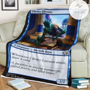 Game Mtg Magic The Gathering M21 55 Library Larcenist Fleece Blanket