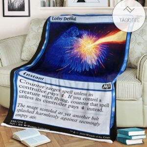 Game Mtg Magic The Gathering M21 56 Lofty Denial Fleece Blanket
