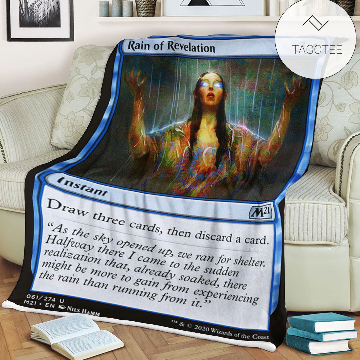 Game Mtg Magic The Gathering M21 61 Rain Of Revelation Fleece Blanket Game Mtg Magic The Gathering M21 61 Rain Of Revelation Fleece Blanket