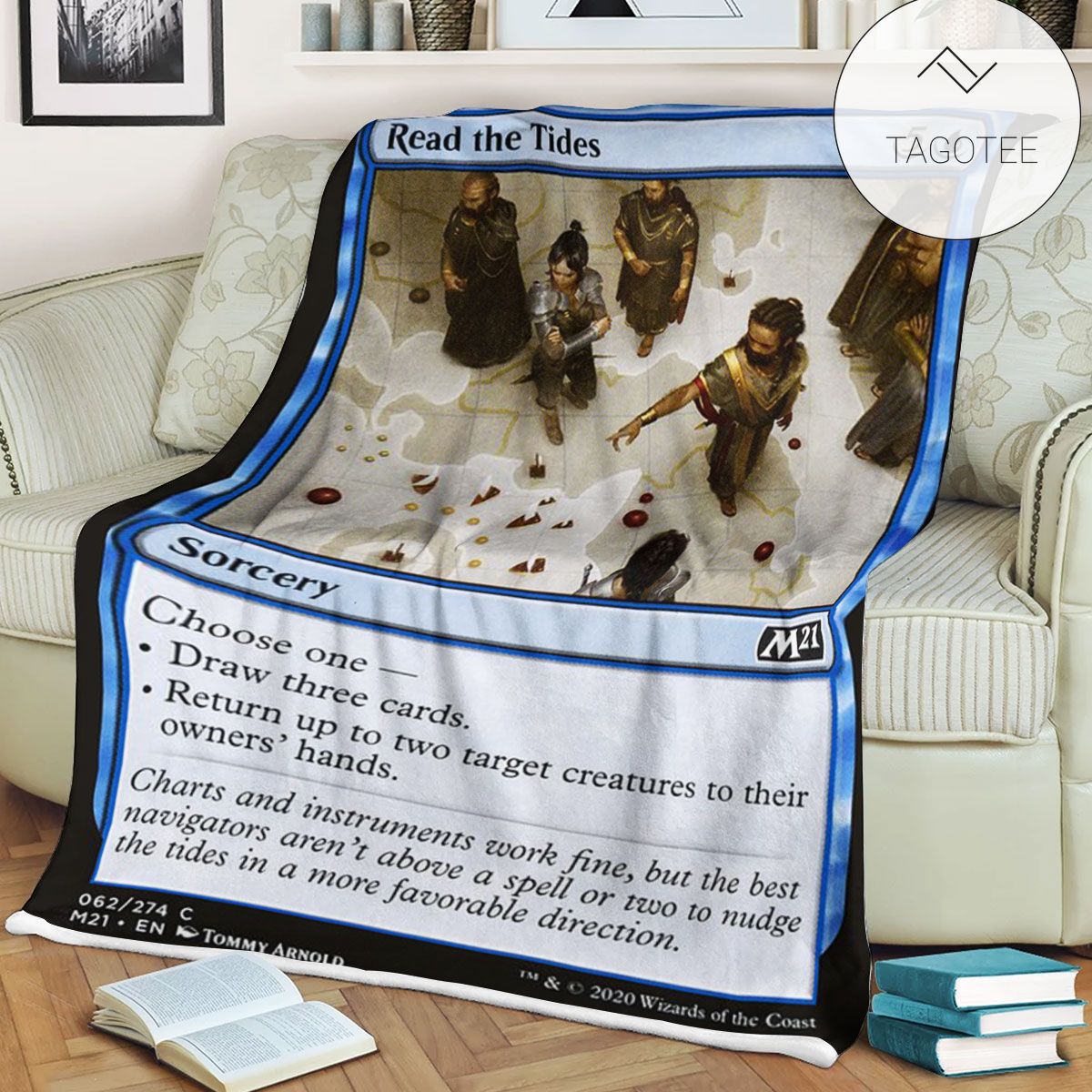 Game Mtg Magic The Gathering M21 62 Read The Tides Fleece Blanket Game Mtg Magic The Gathering M21 62 Read The Tides Fleece Blanket