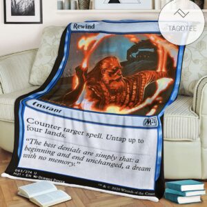 Game Mtg Magic The Gathering M21 63 Rewind Fleece Blanket