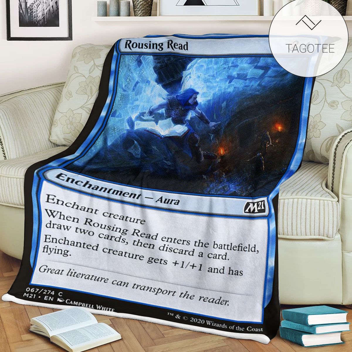 Game Mtg Magic The Gathering M21 67 Rousing Read Fleece Blanket Tagotee Game Mtg Magic The Gathering M21 67 Rousing Read Fleece Blanket Tagotee