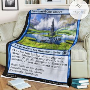 Game Mtg Magic The Gathering M21 68 Sanctum Of Calm Waters Fleece Blanket