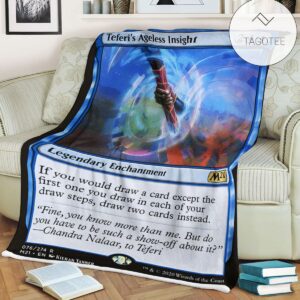 Game Mtg Magic The Gathering M21 76 Teferi S Ageless Insight Fleece Blanket