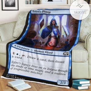 Game Mtg Magic The Gathering M21 77 Teferi S Protege Fleece Blanket Tagotee