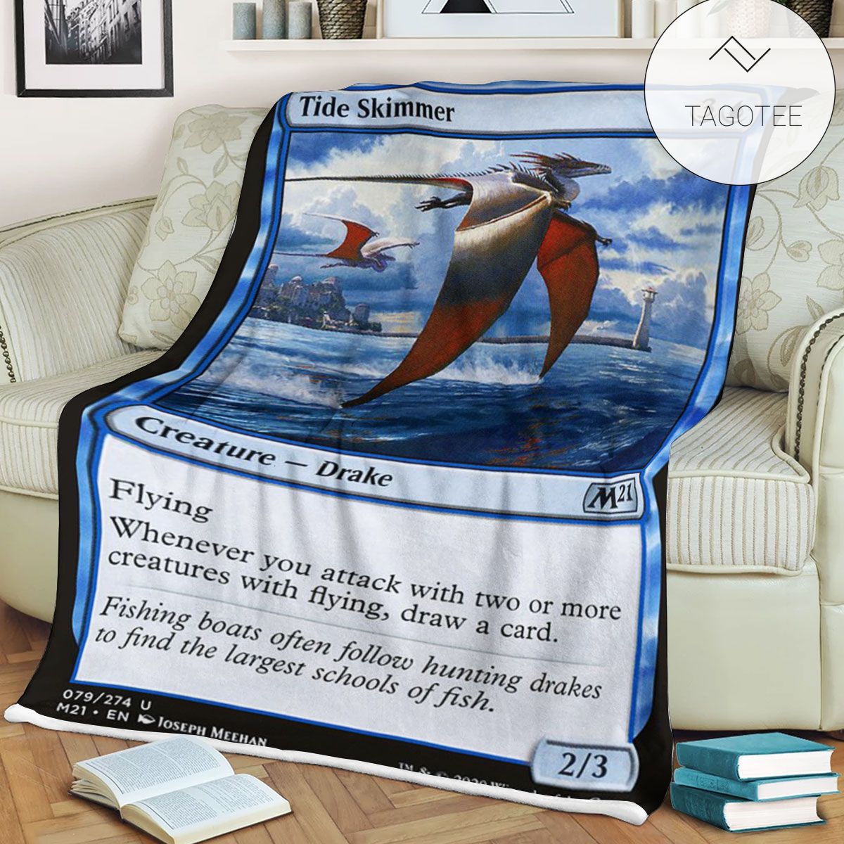 Game Mtg Magic The Gathering M21 79 Tide Skimmer Fleece Blanket Game Mtg Magic The Gathering M21 79 Tide Skimmer Fleece Blanket
