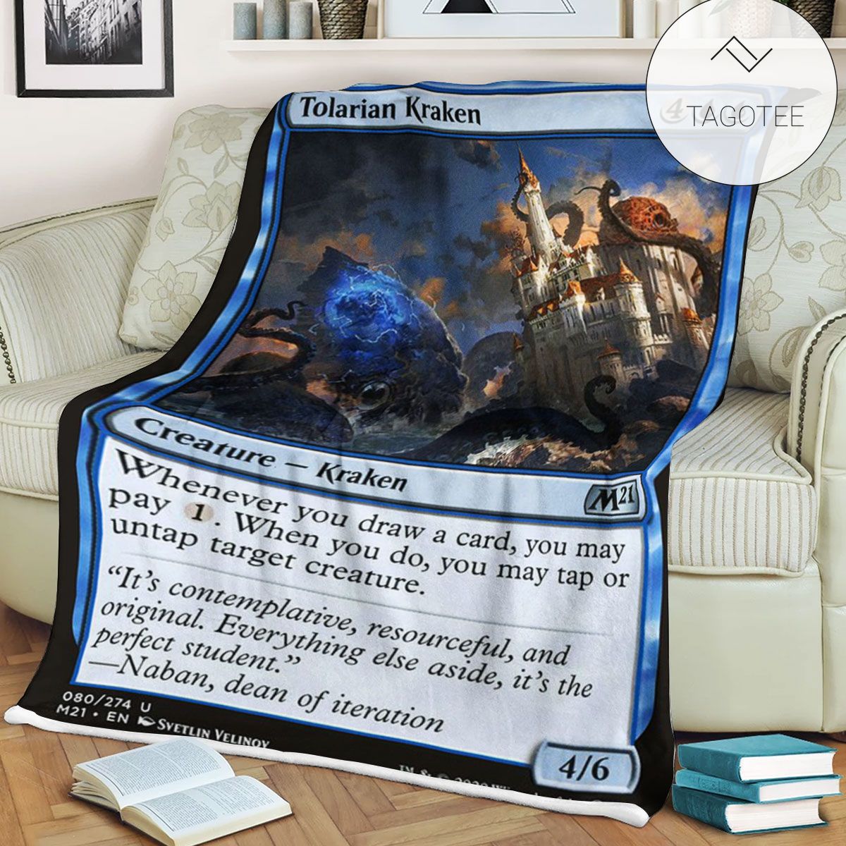 Game Mtg Magic The Gathering M21 80 Tolarian Kraken Fleece Blanket Game Mtg Magic The Gathering M21 80 Tolarian Kraken Fleece Blanket