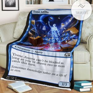 Game Mtg Magic The Gathering M21 81 Tome Anima Fleece Blanket