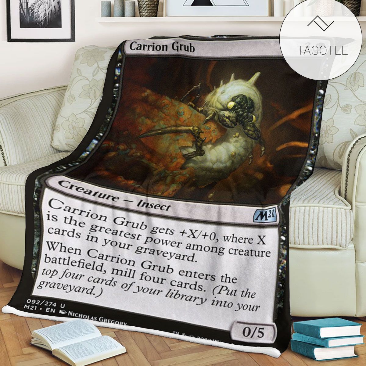 Game Mtg Magic The Gathering M21 92 Carrion Grub Fleece Blanket Game Mtg Magic The Gathering M21 92 Carrion Grub Fleece Blanket