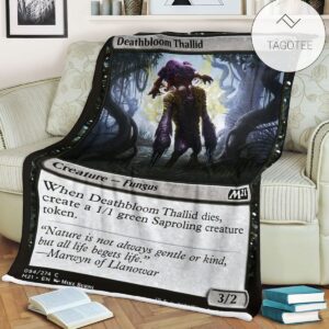 Game Mtg Magic The Gathering M21 94 Deathbloom Thallid Fleece Blanket