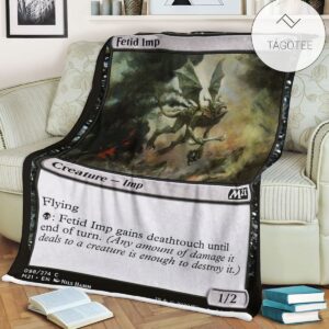 Game Mtg Magic The Gathering M21 98 Fetid Imp Fleece Blanket
