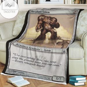 Game Mtg Magic The Gathering Mbs 109 Hexplate Golem Fleece Blanket