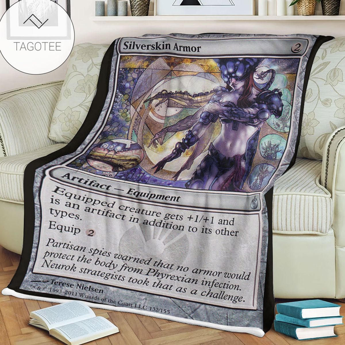 Game Mtg Magic The Gathering Mbs 132 Silverskin Armor Fleece Blanket Game Mtg Magic The Gathering Mbs 132 Silverskin Armor Fleece Blanket