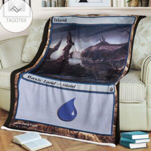 Game Mtg Magic The Gathering Mbs 148 Island Fleece Blanket