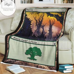 Game Mtg Magic The Gathering Mbs 155 Forest Fleece Blanket