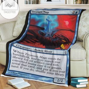Game Mtg Magic The Gathering Mbs 34 Treasure Mage Fleece Blanket
