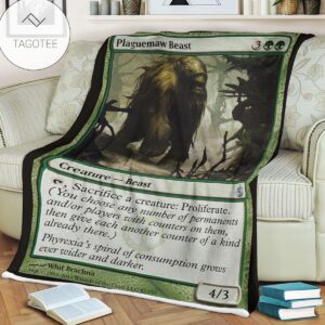 Game Mtg Magic The Gathering Mbs 87 Plaguemaw Beast Fleece Blanket Tagotee