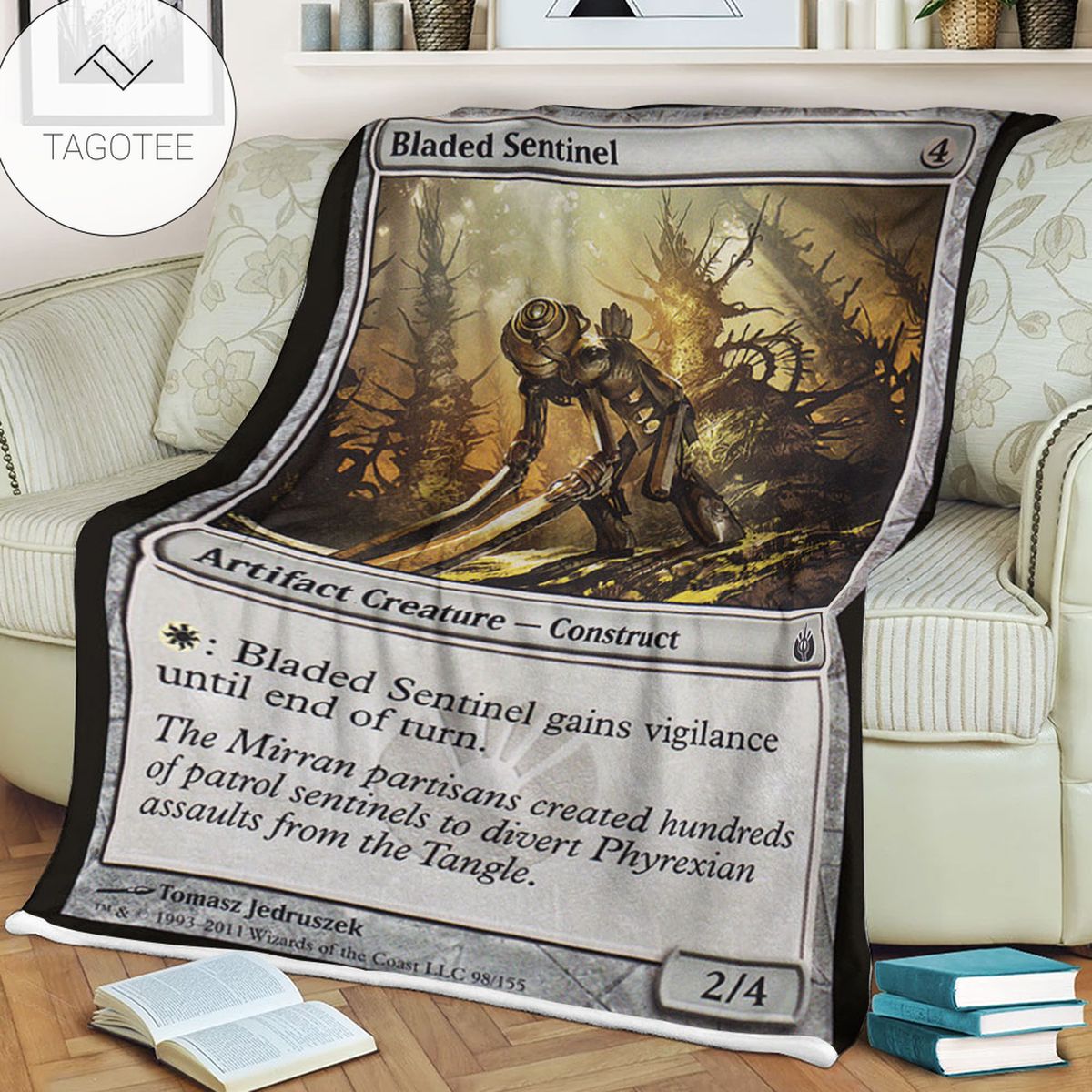 Game Mtg Magic The Gathering Mbs 98 Bladed Sentinel Fleece Blanket Game Mtg Magic The Gathering Mbs 98 Bladed Sentinel Fleece Blanket
