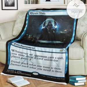 Game Mtg Magic The Gathering Rhystic Study Blanket Tagotee