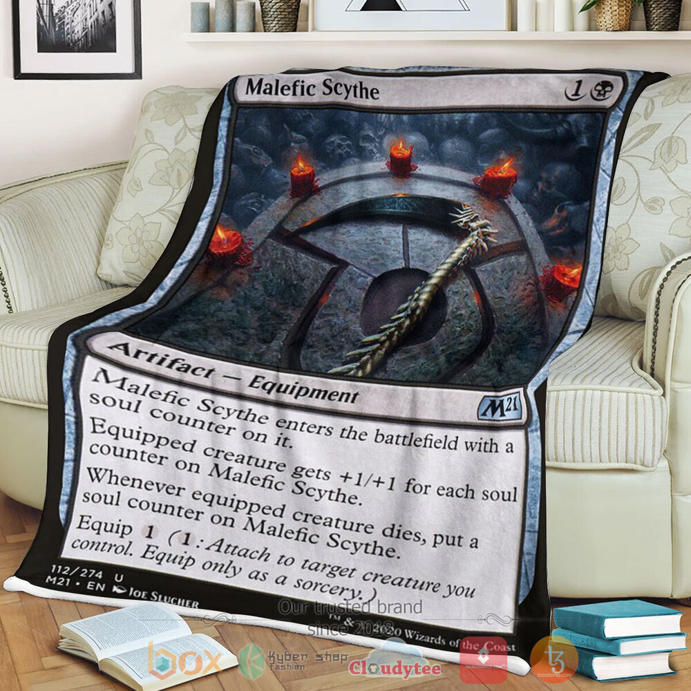 Game Mtg Malefic Scythe Fleece Blanket Game Mtg Malefic Scythe Fleece Blanket