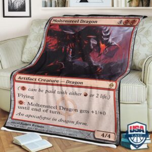 Game Mtg Moltensteel Dragon Fleece Blanket