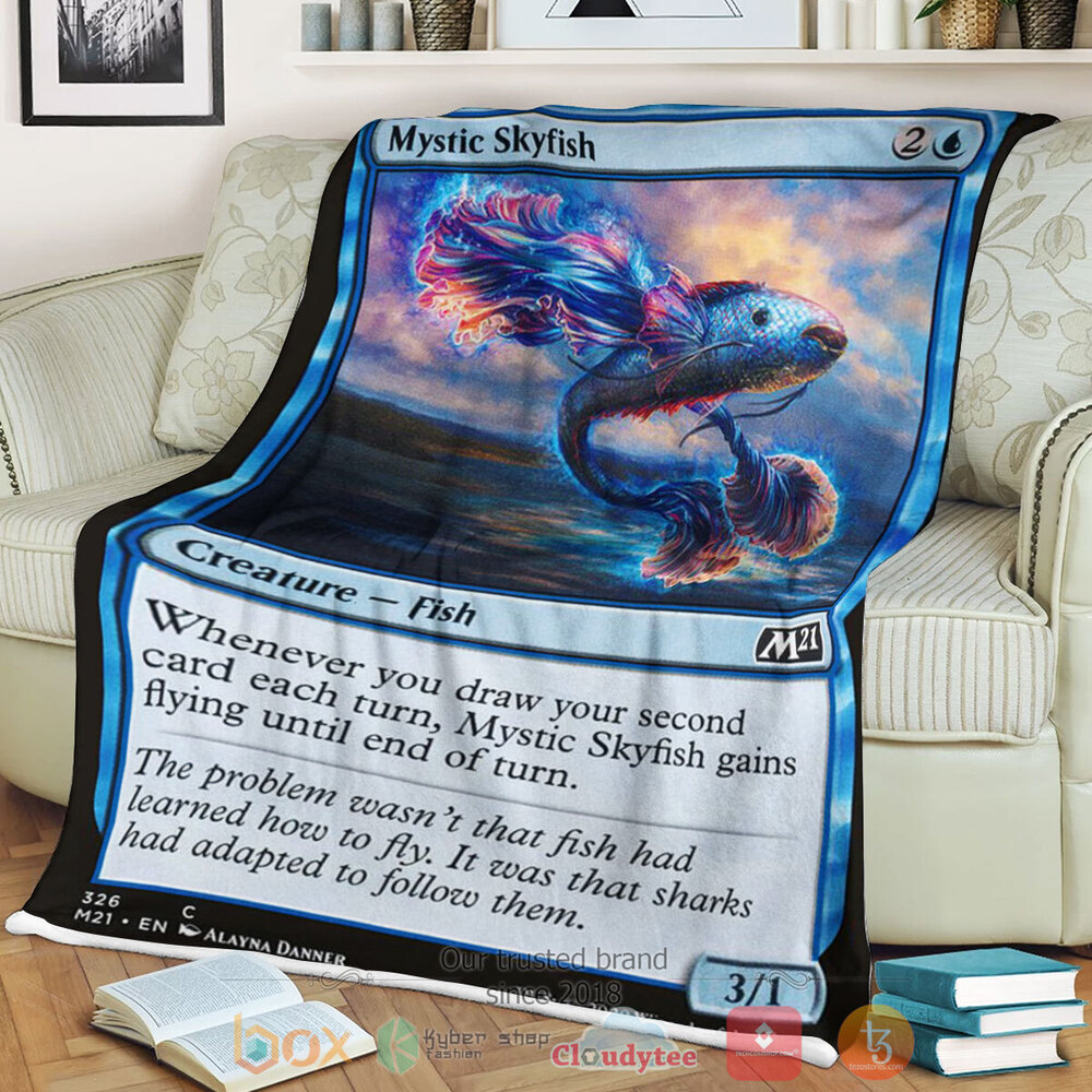 Game Mtg Mystic Skyfish Fleece Blanket Game Mtg Mystic Skyfish Fleece Blanket