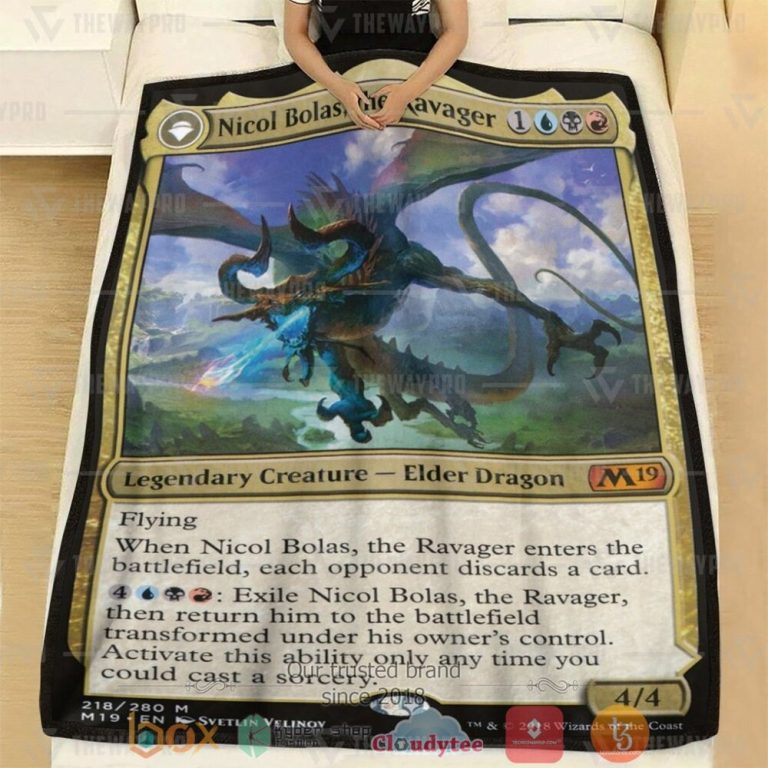 Game-Mtg-Nicol-Bolas-The-Ravager-Custom-Soft-Blanket-1