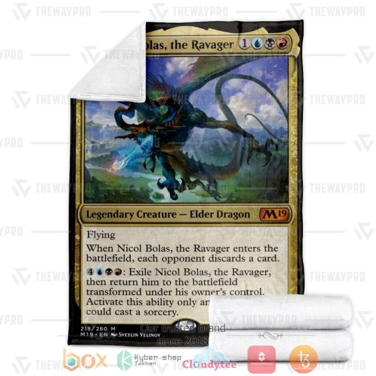 Game-Mtg-Nicol-Bolas-The-Ravager-Custom-Soft-Blanket-2