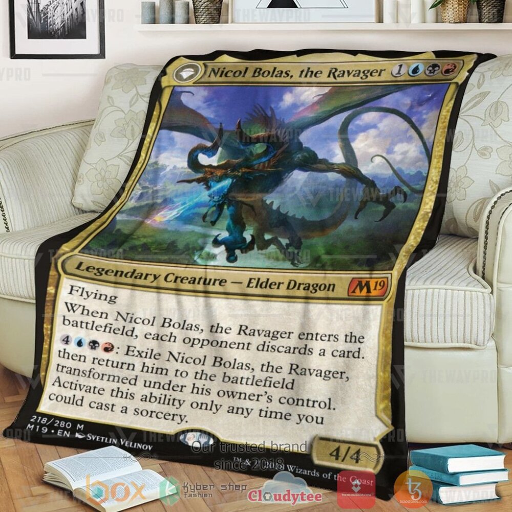 Game Mtg Nicol Bolas The Ravager Custom Soft Blanket Game Mtg Nicol Bolas The Ravager Custom Soft Blanket
