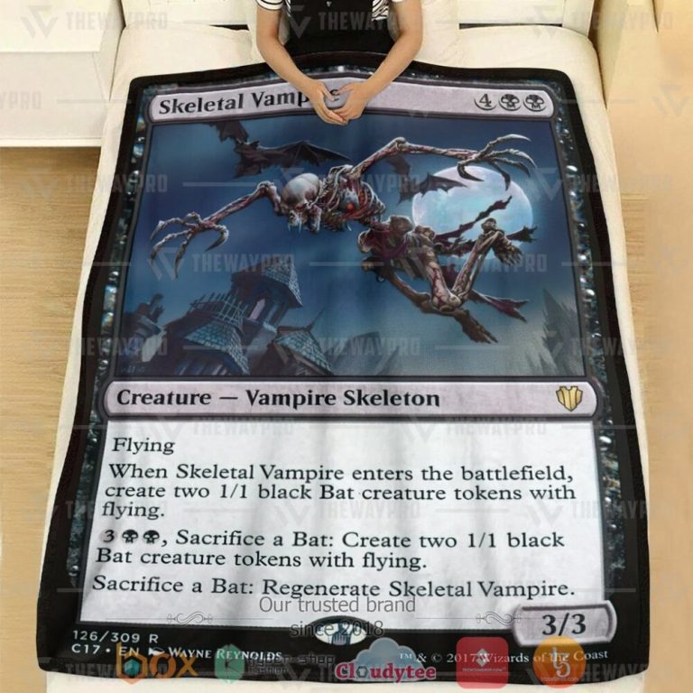 Game-Mtg-Skeletal-Vampire-Custom-Soft-Blanket-1