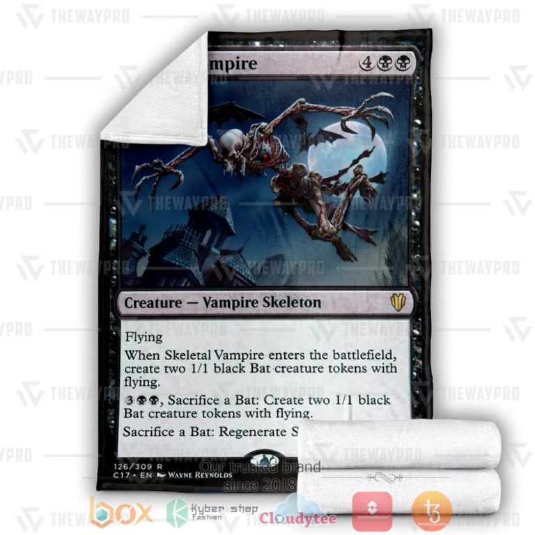 Game-Mtg-Skeletal-Vampire-Custom-Soft-Blanket-2
