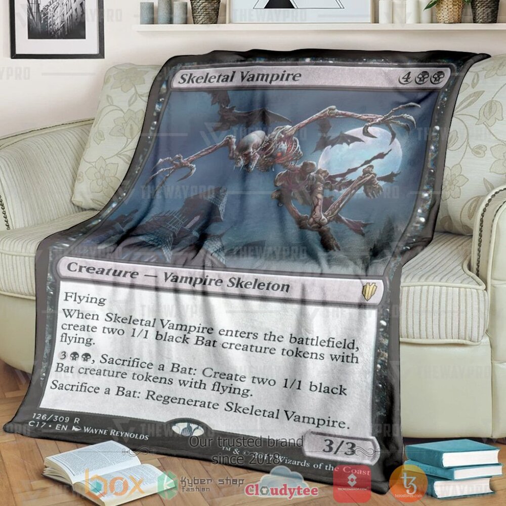 Game Mtg Skeletal Vampire Custom Soft Blanket Game Mtg Skeletal Vampire Custom Soft Blanket