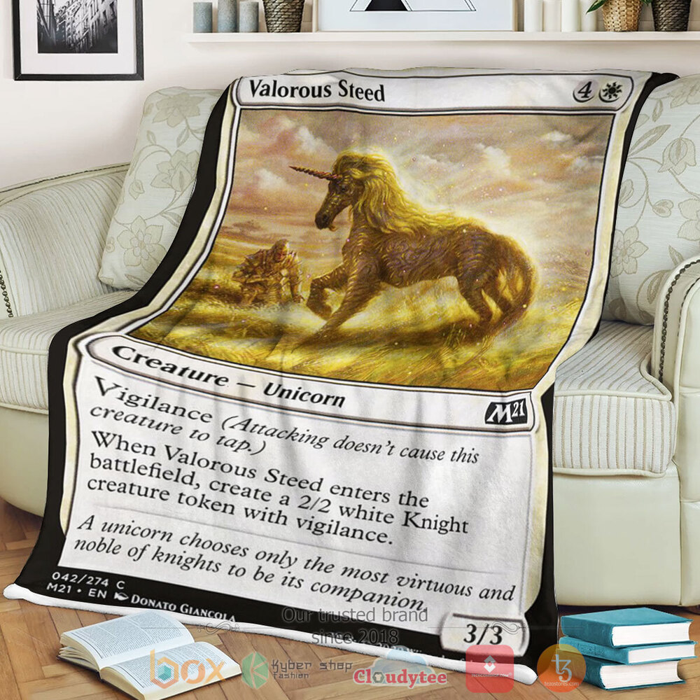 Game Mtg Valorous Steed Fleece Blanket Game Mtg Valorous Steed Fleece Blanket