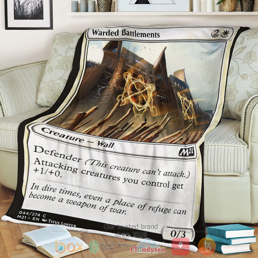 Game Mtg Warded Battlements Fleece Blanket Game Mtg Warded Battlements Fleece Blanket