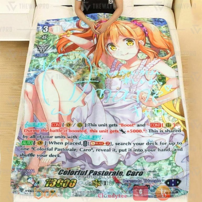 Game-Vanguard-Cards-Colorful-Pastorale-Caro-Rainbow-Ssp-Custom-Soft-Blanket-1-1
