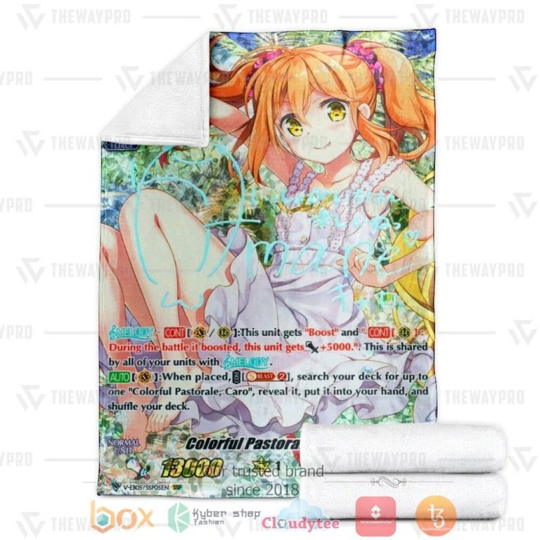 Game-Vanguard-Cards-Colorful-Pastorale-Caro-Rainbow-Ssp-Custom-Soft-Blanket-2